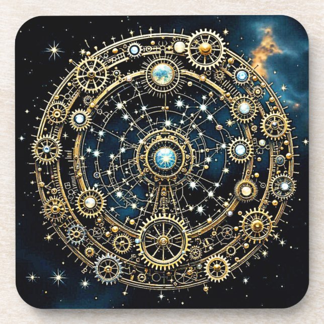 Celestial Mechanism Cosmic Art Coaster (Front)