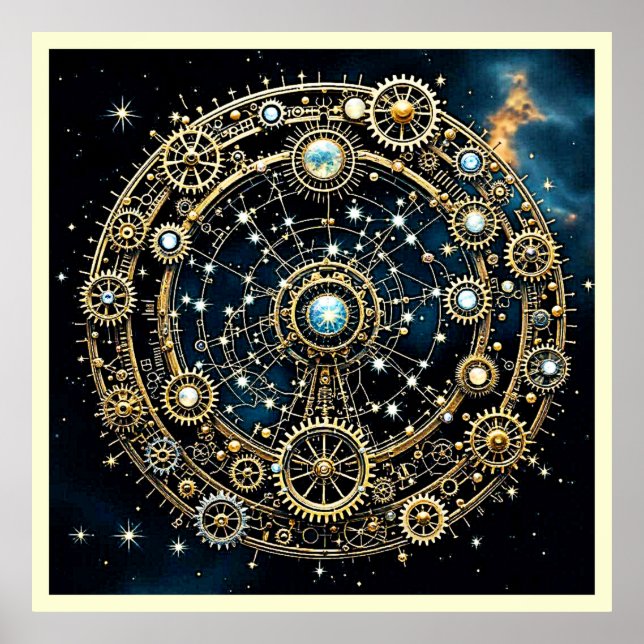 Celestial Mechanism Cosmic Art Poster (Front)