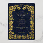 Celestial Midnight Blue Stars Moon Wedding