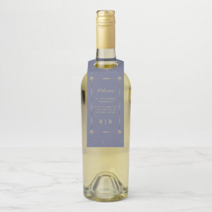 celestial midnight blue Wedding Bottle Hanger Tags
