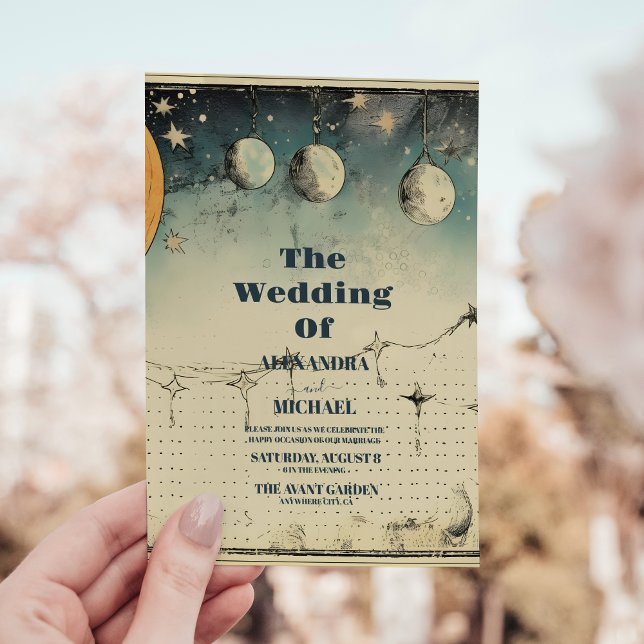 Celestial Midnight  Stars Wedding Invitation (Creator Uploaded)