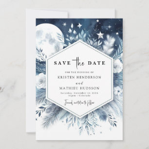 Celestial Minimal Moonlit Wedding Save The Date