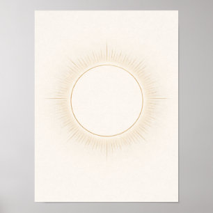 Celestial Minimal Sun Wall Art – Neutral Beige 