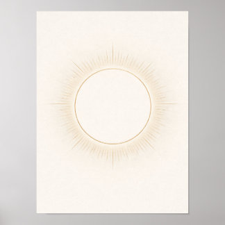 Celestial Minimal Sun Wall Art – Neutral Beige 
