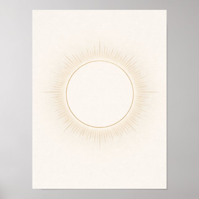 Celestial Minimal Sun Wall Art – Neutral Beige  (Front)