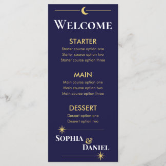 Celestial Minimalist Wedding Menu