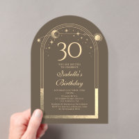 Celestial Mocha Gold Sun Moon Stars 30th Birthday