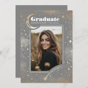 Celestial Modern Graduate Photo Graduation Announcement