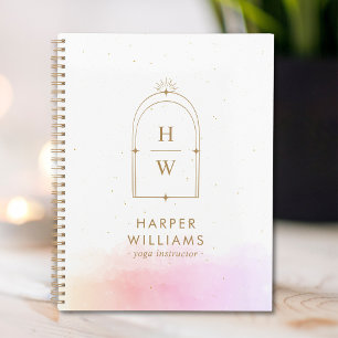 Celestial Monogram Yoga Instructor Blush Pink Planner