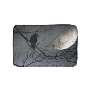 Celestial Moon And Crow Bath Mat