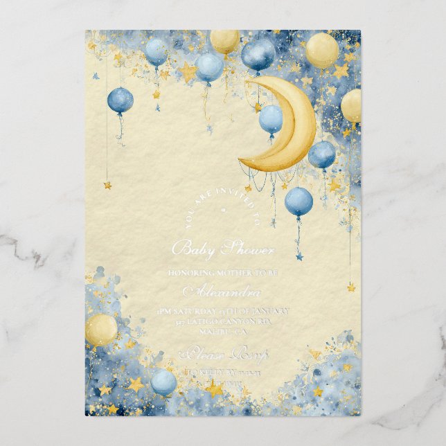 Celestial Moon and Stars Baby Shower (Front)