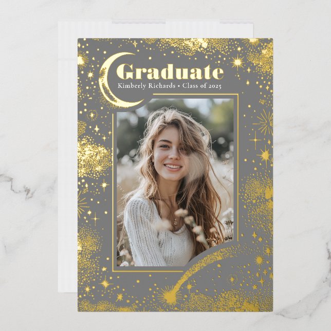 Celestial Moon and Stars Graduate Photo Graduation (Envelope)