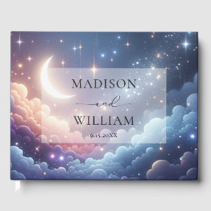 Celestial Moon and Stars Personalised Wedding Guest Book