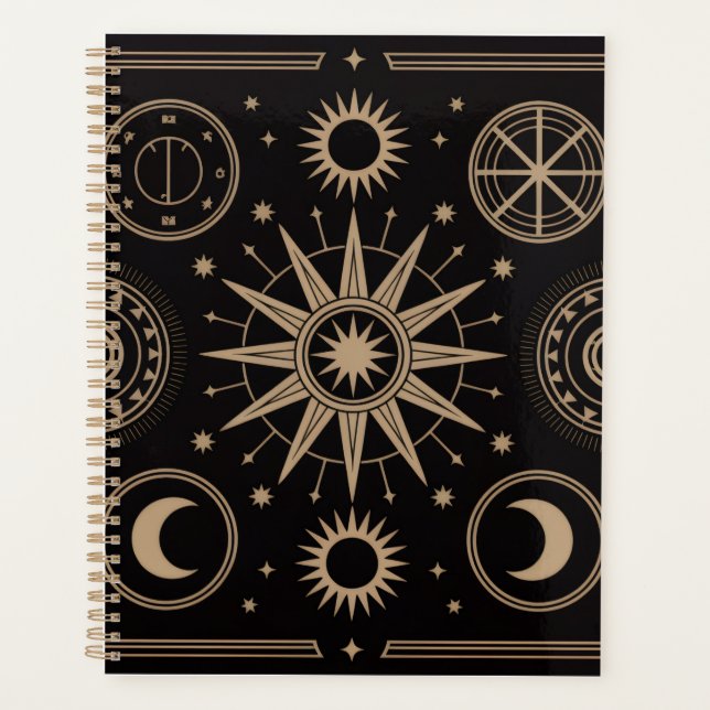 Celestial Moon and Stars Planner (Front)