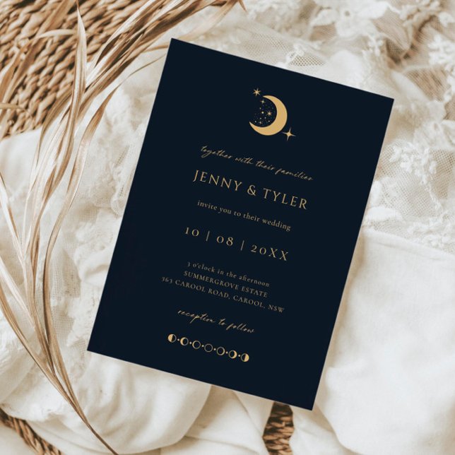 Celestial Moon and Stars Wedding Invitation (Creator Uploaded)