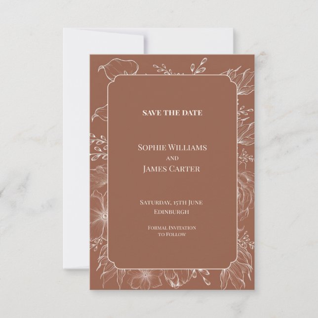 Celestial Moon and Stars Wedding Save the Date (Front)