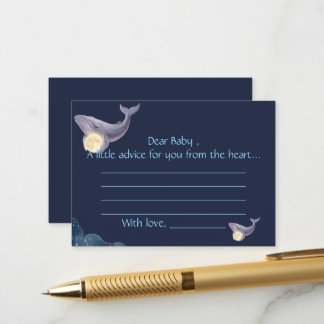 Celestial Moon Baby Shower Advice Card | Whale & M