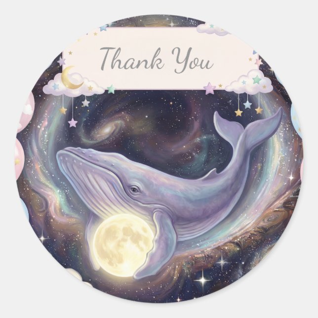 Celestial Moon Baby Shower Favor Stickers (Front)