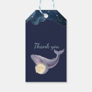 Celestial Moon Baby Shower Gift Tag | Whale & Moon