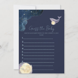 Celestial Moon Baby Shower Guess the Baby Game | W Invitation