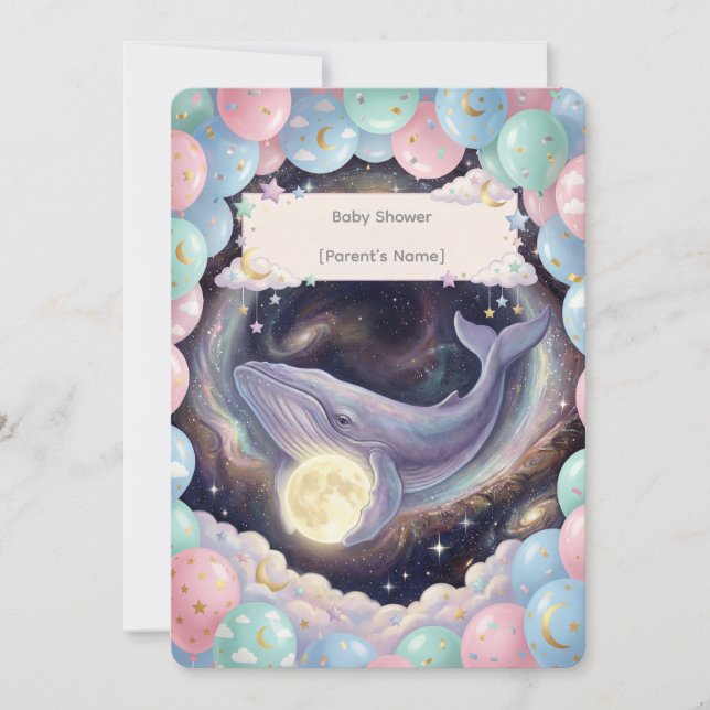Celestial Moon Baby Shower Invitation (Front)