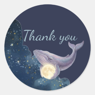 Celestial Moon Baby Shower Thank You Stickers | Wh
