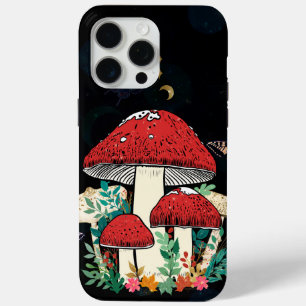 Celestial Moon Boho Magic Mushrooms iPhone 15 Pro Max Case
