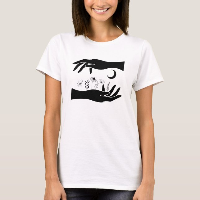 Celestial Moon, Celestial Boho T-Shirt (Front)