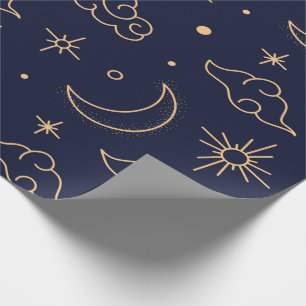 Celestial Moon & Cloud Wrapping Paper