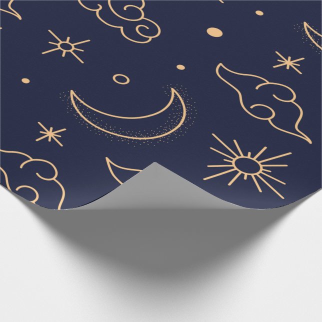 Celestial Moon & Cloud Wrapping Paper (Corner)