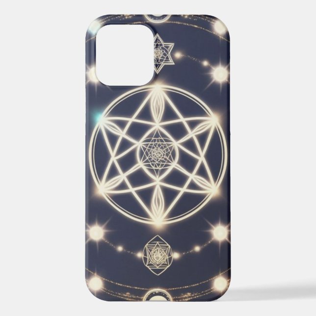 Celestial Moon Cycle Mandala – Sacred Geometry iPhone Case (Back)