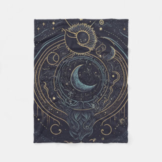 Celestial Moon  Fleece Blanket