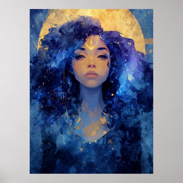 Celestial Moon Goddess Wall Art (Front)