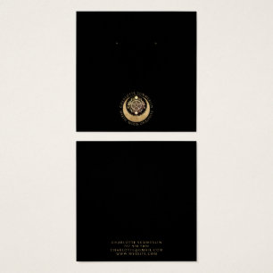 Celestial Moon Gold Black Earring Display Cards