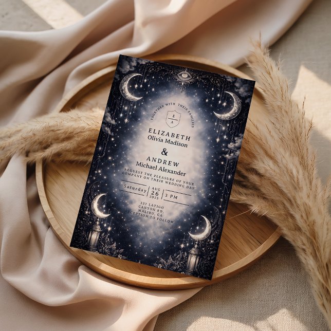 Celestial Moon Gothic Wedding Invitation (Creator Uploaded)