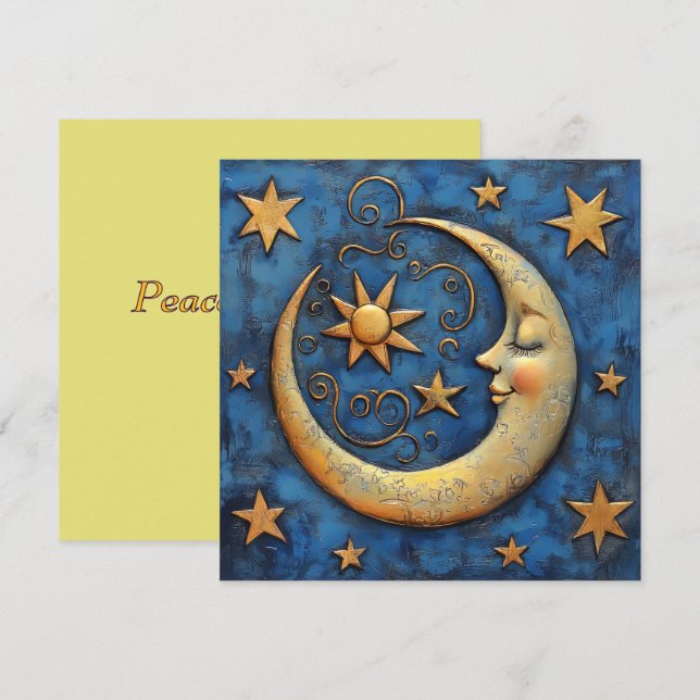 Celestial Moon Holiday Card (Front/Back)