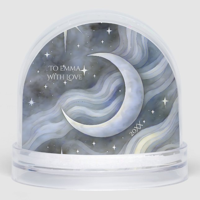 Celestial Moon Magical Gift Luxembourg Whimsical Snowglobe (Front)