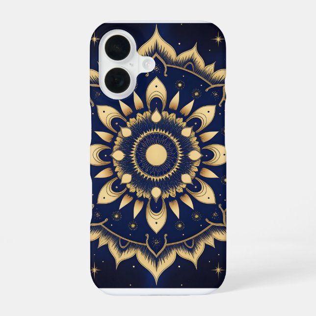 Celestial Moon Mandala Phone Case | Navy Blue & Go (Back)