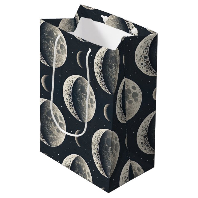 Celestial Moon Phase (1) Medium Gift Bag (Front Angled)