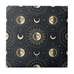 Celestial Moon Phase (4) Ceramic Tile