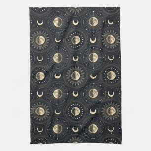 Celestial Moon Phase (4) Tea Towel