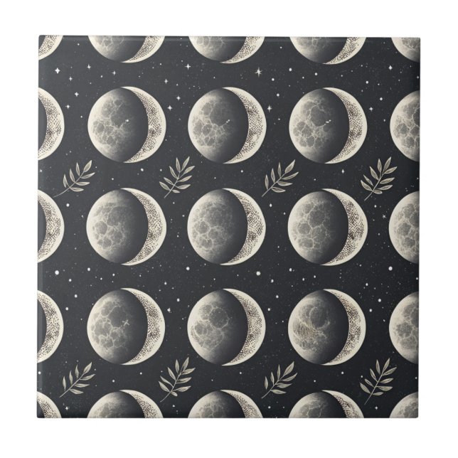 Celestial Moon Phase (6) Ceramic Tile (Front)