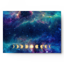 Celestial Moon Phase Galaxy Envelopes