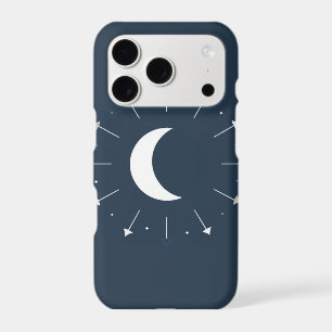Celestial Moon Phase Phone Case - Navy & Silver