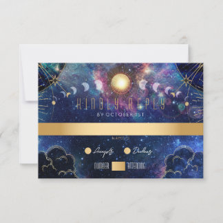 Celestial Moon Phase RSVP Card