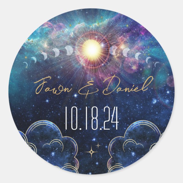 Celestial Moon Phase Wedding Seal (Front)