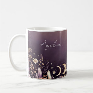 Celestial Moon Phases Crystal Botanical Name Mug