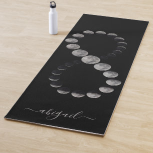 Celestial Moon Phases Personalised Name Yoga Mat