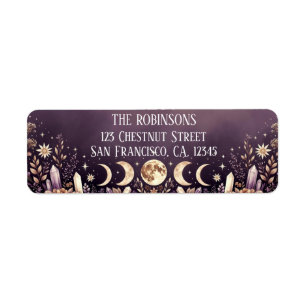 Celestial Moon Phases Return Address Labels
