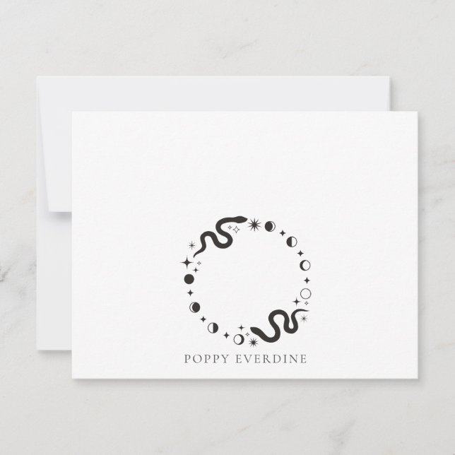 Celestial Moon Phases Snake Personalised Card (Front)